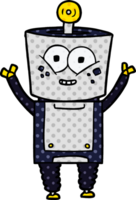 happy cartoon robot waving hello png