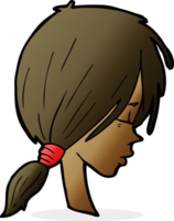 cartoon girl looking thoughtful png