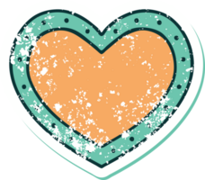 iconic distressed sticker tattoo style image of a heart png
