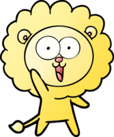 heureux, dessin animé, lion png