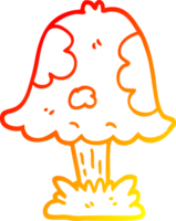 warm gradient line drawing of a cartoon mushroom png