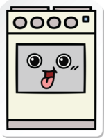 sticker of a cute cartoon kitchen oven png