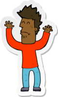 sticker of a cartoon stressed man png