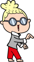 cartoon woman wearing spectacles png