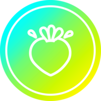 Fresco Fruta circular icono con frio degradado terminar png