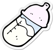 sticker of a cartoon baby milk bottle png