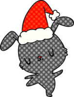 hand- getrokken Kerstmis tekenfilm van kawaii konijn png