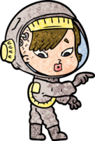 mulher astronauta dos desenhos animados png