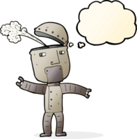 cartoon funny robot with thought bubble png