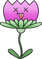 lutning skuggad tecknad serie av en blomma png