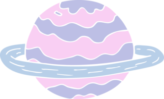 flat color illustration of alien planet png