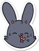 sticker of a cartoon funny rabbit face png