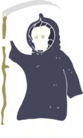 flat color illustration of spooky death figure png