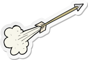 sticker of a cartoon flying arrow png