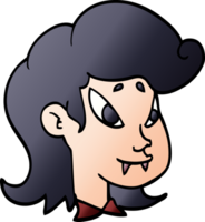 cartoon doodle vampire head png