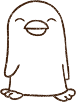 pinguïn houtskooltekening png