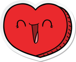 sticker of a cartoon love heart png