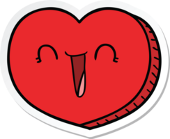 sticker van een cartoon liefdeshart png