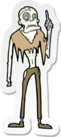 klistermärke av en tecknad zombie png