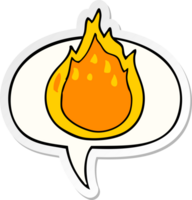 cartoon fire with speech bubble sticker png