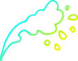 cold gradient line drawing of a cartoon water splash png