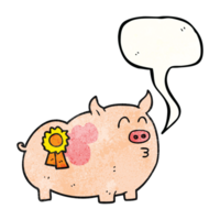 hand speech bubble textured cartoon prize winning pig png