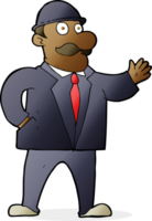 cartoon sensible businessman in bowler hat png