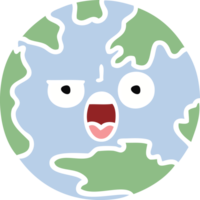 plat Couleur rétro dessin animé de une planète Terre png