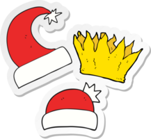 sticker of a cartoon christmas hats png