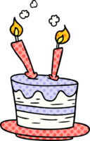 mão desenhado desenho animado rabisco do uma aniversário bolo png