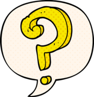 cartoon question mark with speech bubble in comic book style png