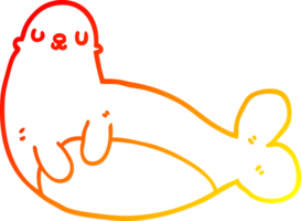 warm helling lijn tekening van een tekenfilm zegel png