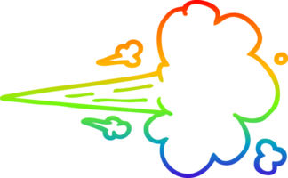 rainbow gradient line drawing of a cartoon gust of air png