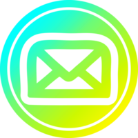 envelope carta circular ícone com legal gradiente terminar png