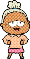 cartoon happy old lady png