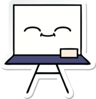 sticker of a cute cartoon white board png