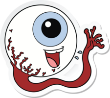 sticker of a cartoon eyeball laughing png