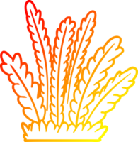 warm gradient line drawing of a cartoon growing plants png