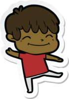 pegatina de un niño feliz de dibujos animados png