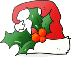 drawn cartoon christmas holly hat png