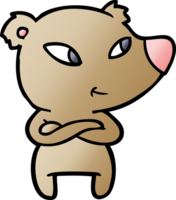cute cartoon bear with crossed arms png