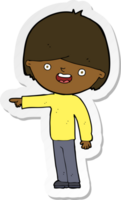 sticker of a cartoon man pointing png