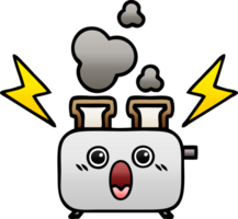 gradient shaded cartoon of a of a toaster png