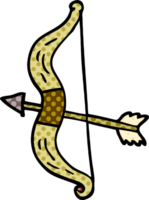 arco e flecha de doodle de desenho animado png