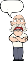 cartoon angry man with speech bubble png