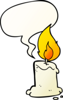 cartoon candle with speech bubble in smooth gradient style png
