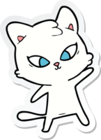 sticker of a cute cartoon cat png