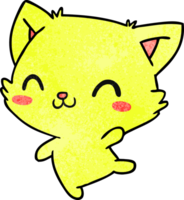 strutturato cartone animato illustrazione di carino kawaii gatto png