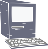 hand- getrokken tekenfilm tekening van een computer en toetsenbord png