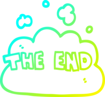 cold gradient line drawing of a cartoon the end font png